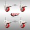 Service Caster 3.5 Inch 316SS Red Polyurethane Swivel 12mm Stem Caster Set Lock Brake SCC SS316TSTTL20S3514-PPUB-RED-M1215-4 - alternate 4